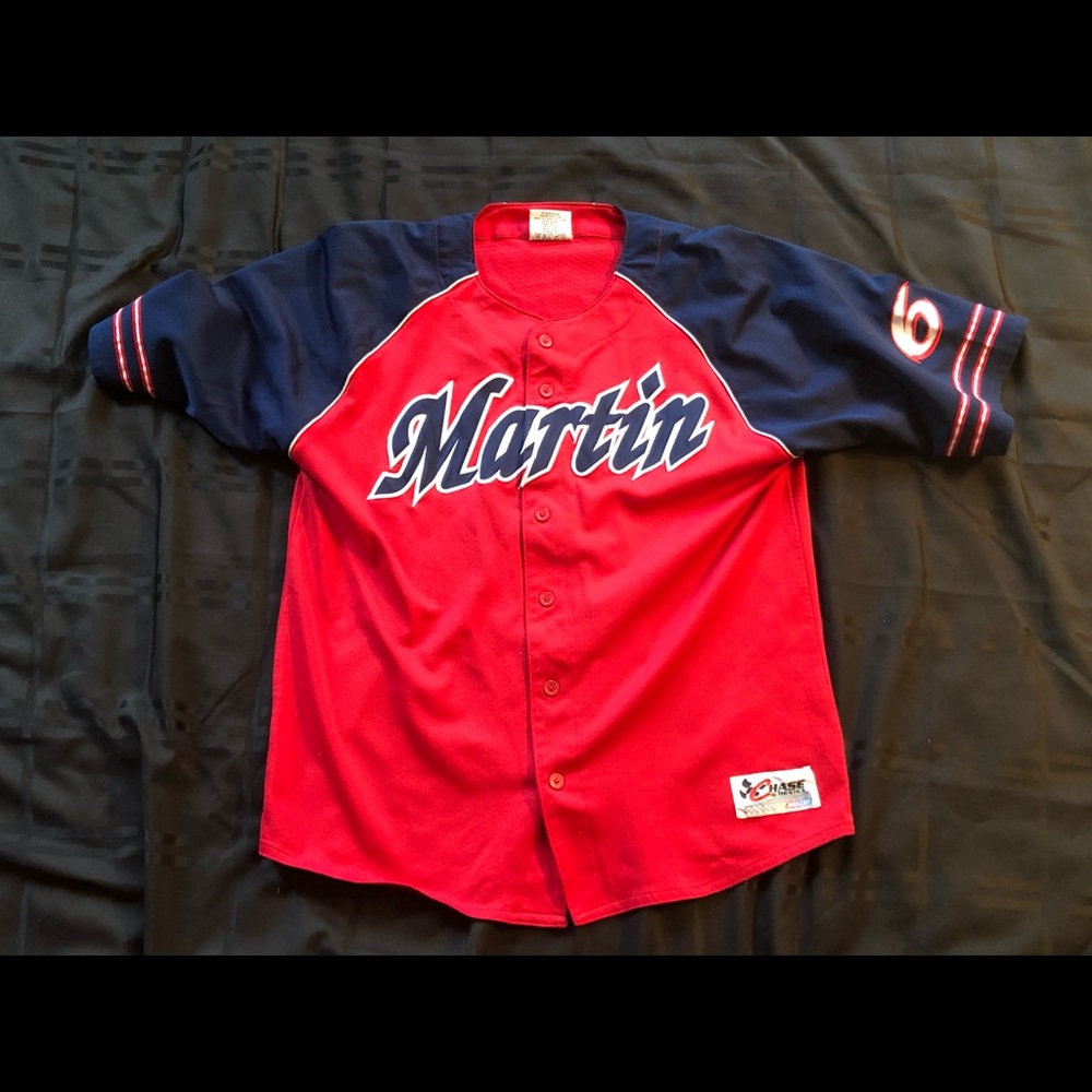 Vtg Nascar Mark Martin Mens Baseball Jersey Shirt